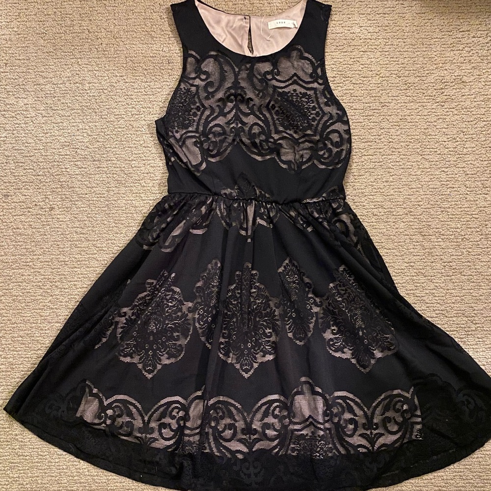 Lush black and cream lace dress